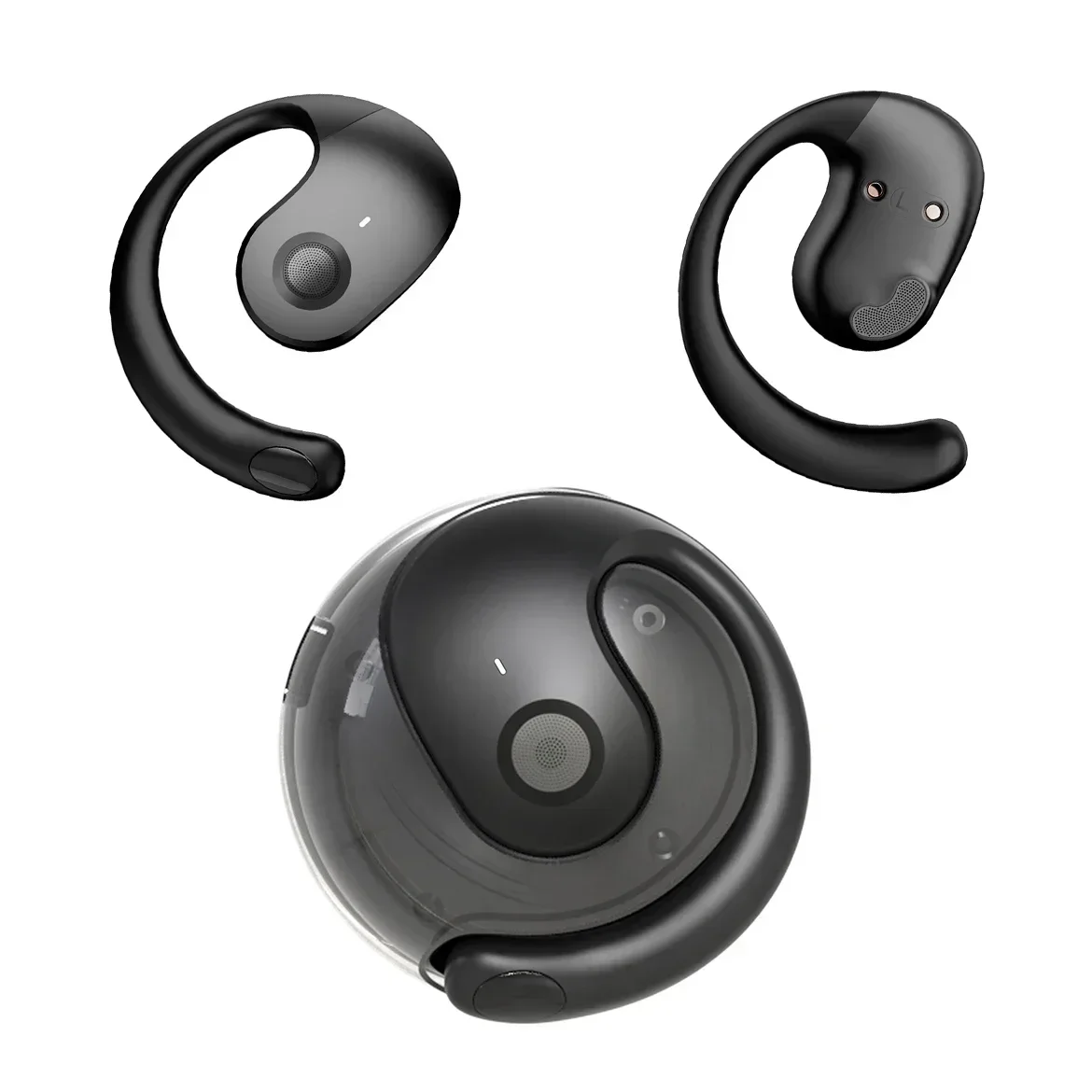 Headphones - Słuchawki TWS przezroczyste Bluetooth z wyświetlaczem,
