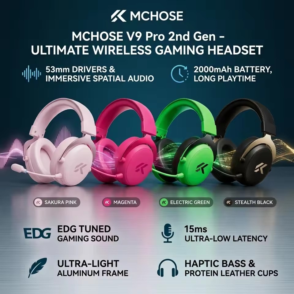 Anc Wireless Over Ear Headphones - MCHOSE V9 Pro 2 – bezprzewodowy